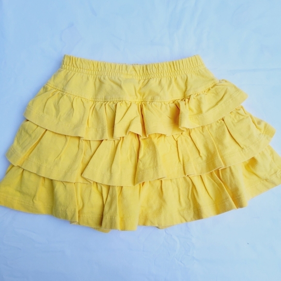 HannaHanna Andersson Girl's Solid Yellow 100% Cotton Ruffle Skort - 110 (US 5) - Picture 2 of 4